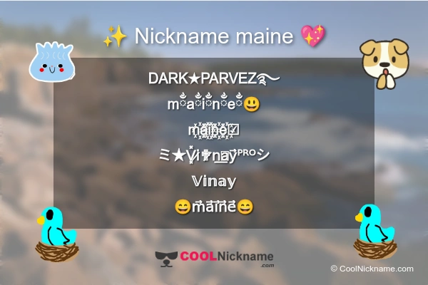 Stylish Nickname for maine