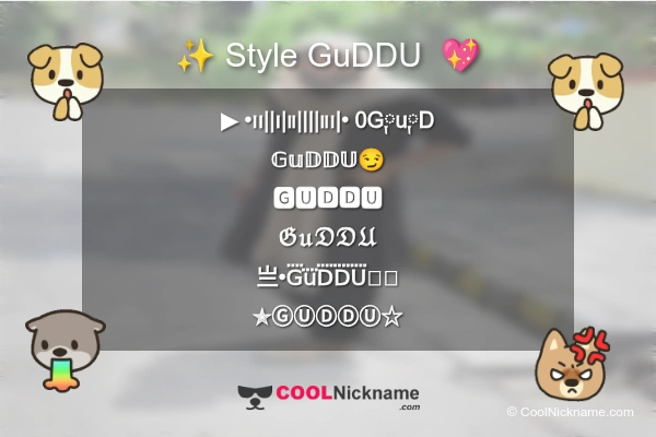 Stylish Nickname for GuDDU 