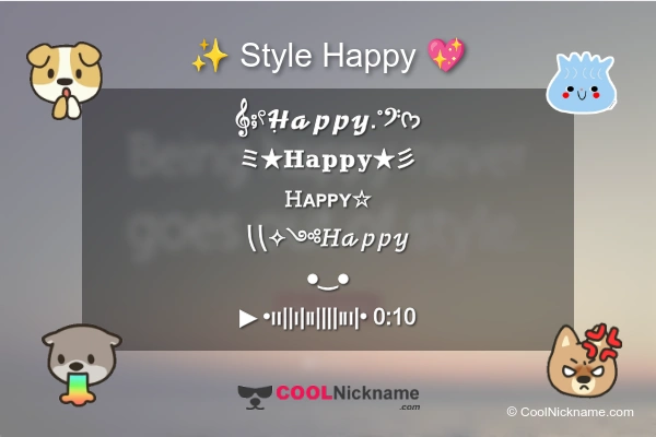 Stylish Nickname for Happy