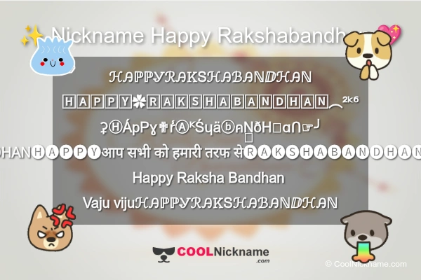Stylish Nickname for Happy Rakshabandhan