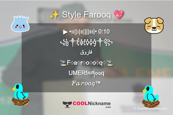 Stylish Nickname for Farooq