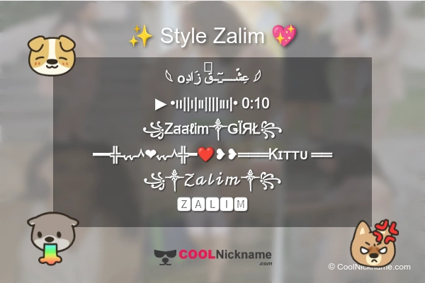 Stylish Nickname for Zalim