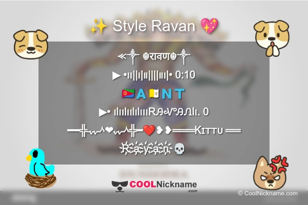 Stylish Nickname for Ravan