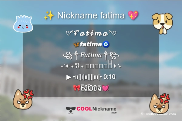 Stylish Nickname for fatima