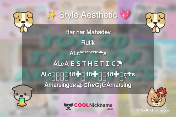 Stylish Nickname for Aesthetic