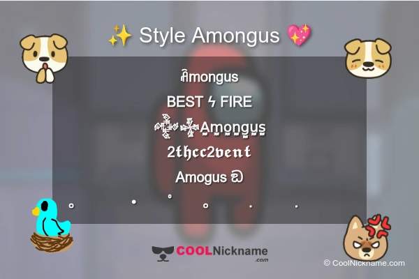 Stylish Nickname for Amongus