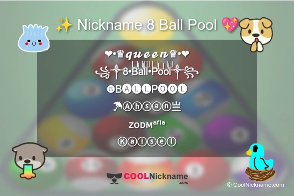 Stylish Nickname for 8 Ball Pool