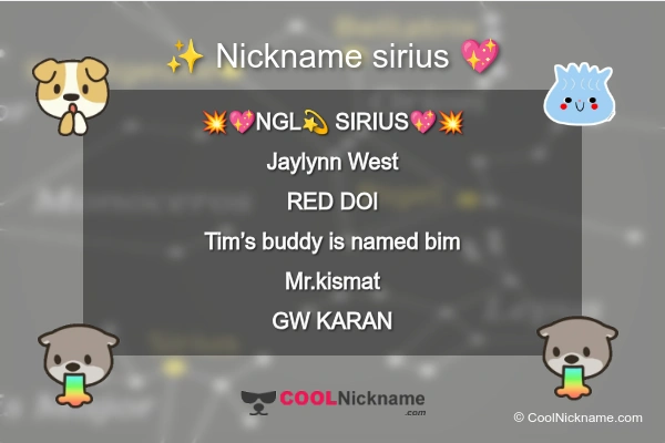 Stylish Nickname for sirius