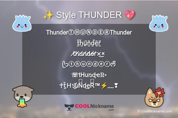 Stylish Nickname for THUNDER