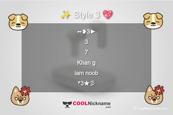 Stylish Nickname for 3