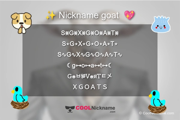 Stylish Nickname for goat 