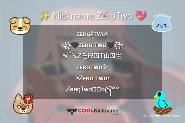 Stylish Nickname for ZeroTwo