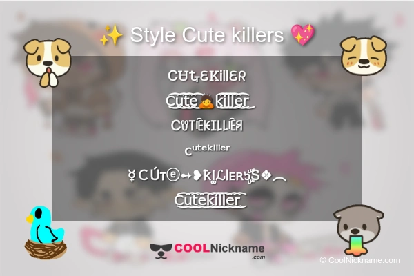 Stylish Nickname for Cute killers