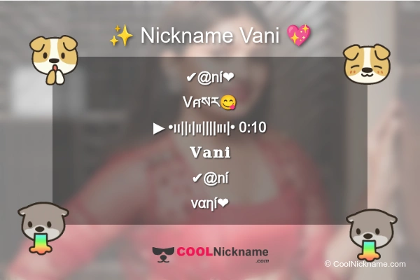 Stylish Nickname for Vani