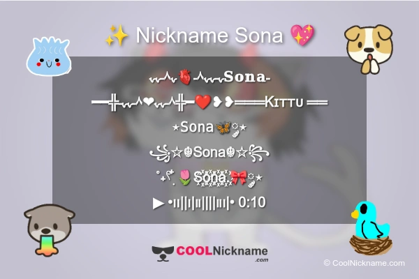 Stylish Nickname for Sona