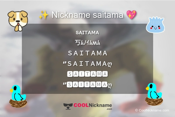 Stylish Nickname for saitama