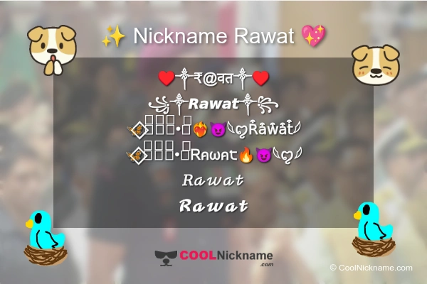Stylish Nickname for Rawat