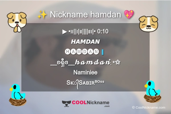 Stylish Nickname for hamdan