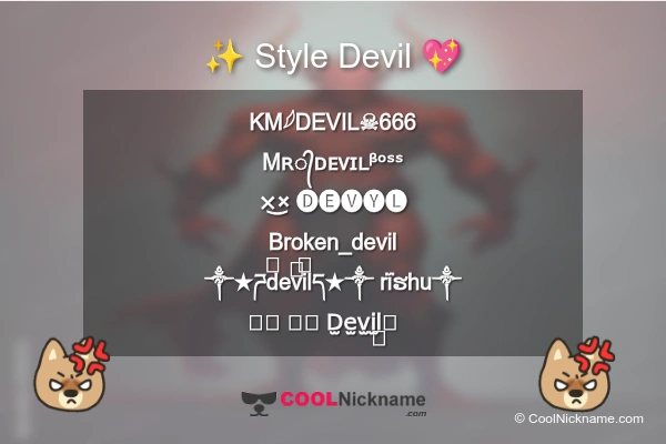 Stylish Nickname for Devil