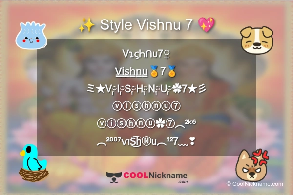 Stylish Nickname for Vishnu 7