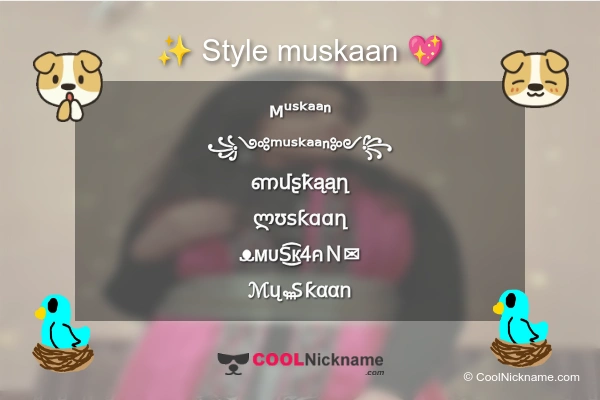 Stylish Nickname for muskaan