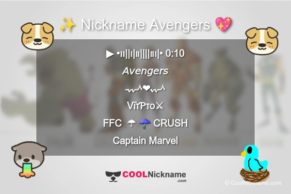Stylish Nickname for Avengers