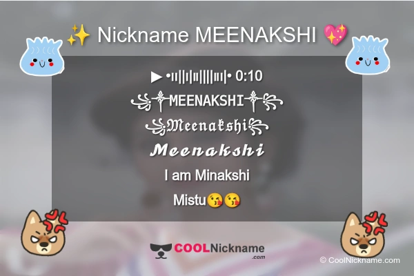 Stylish Nickname for MEENAKSHI