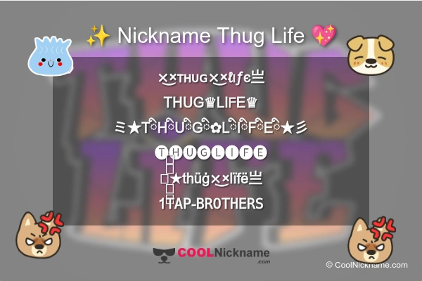 Stylish Nickname for Thug Life
