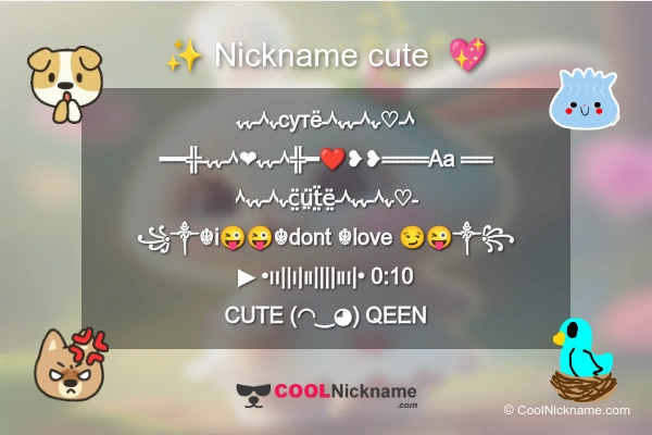 Stylish Nickname for cute 