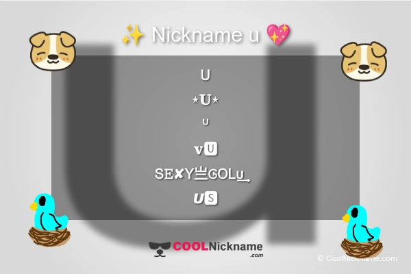 Stylish Nickname for u