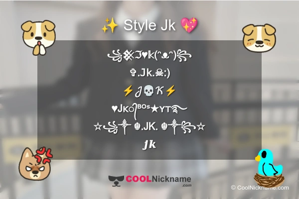 Stylish Nickname for Jk