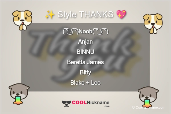 Stylish Nickname for THANKS