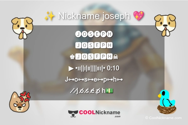 Stylish Nickname for joseph
