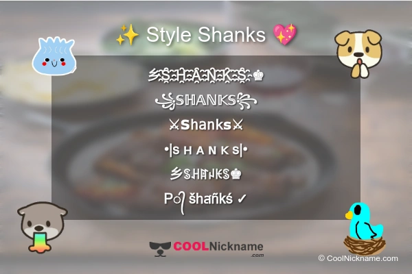 Stylish Nickname for Shanks