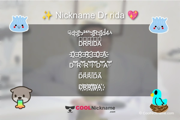Stylish Nickname for Dr rida