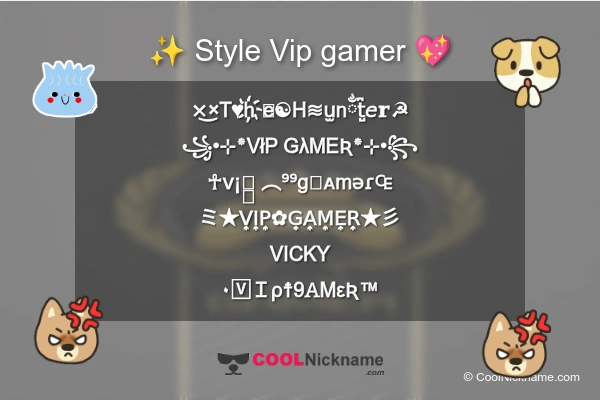 Stylish Nickname for Vip gamer