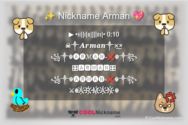 Stylish Nickname for Arman