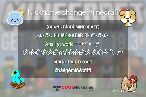 Stylish Nickname for change minecraft