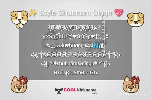 Stylish Nickname for Shubham Singh