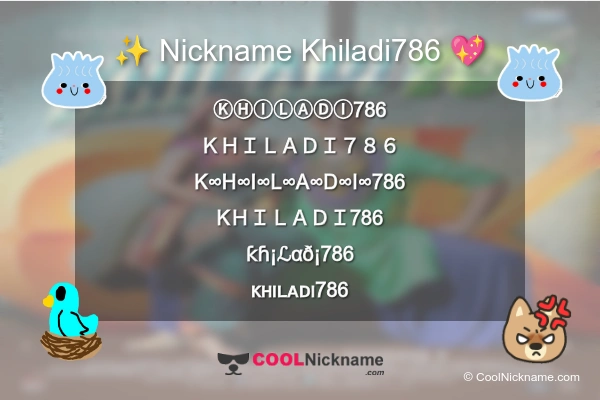 Stylish Nickname for Khiladi786