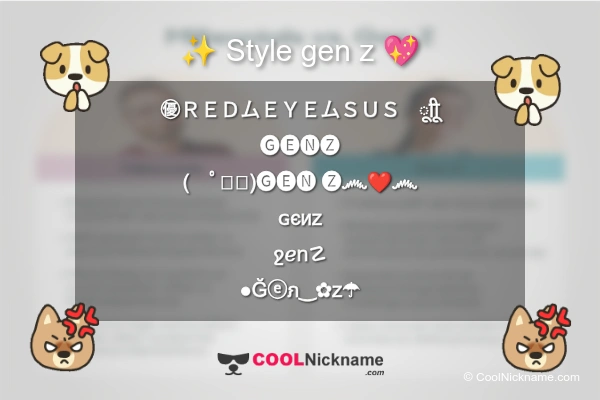 Stylish Nickname for gen z