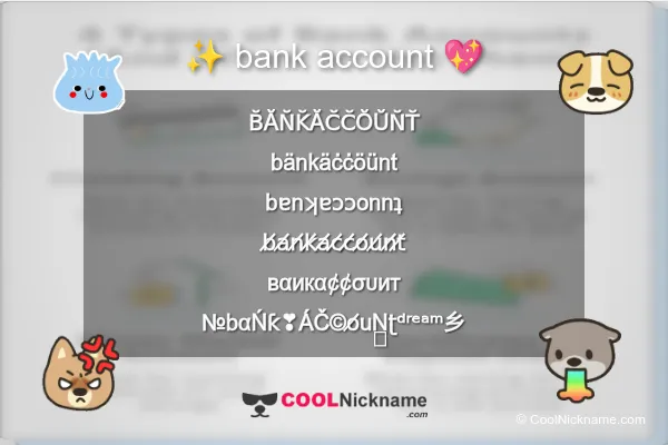 bank account