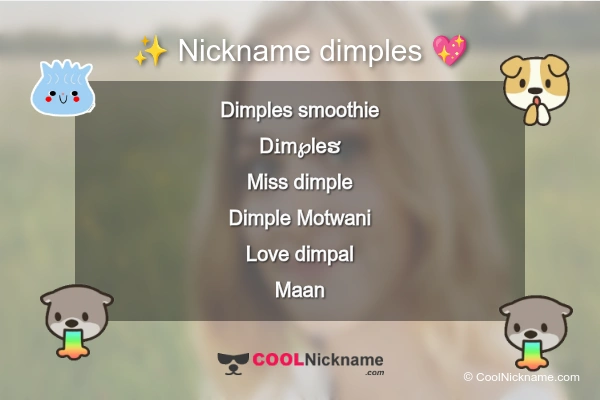 Stylish Nickname for dimples
