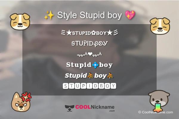 Stylish Nickname for Stupid boy