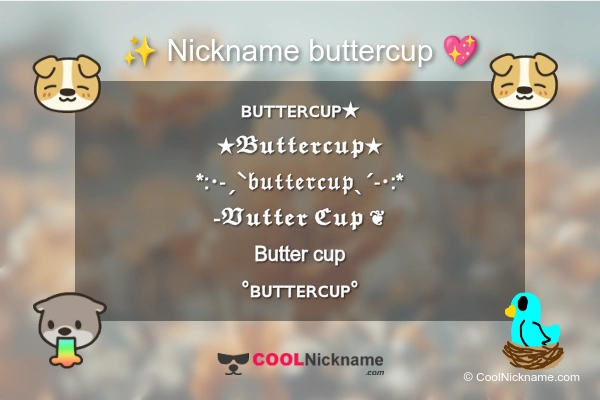 Stylish Nickname for buttercup