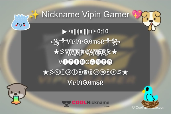 Stylish Nickname for Vipin Gamer