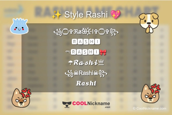 Stylish Nickname for Rashi