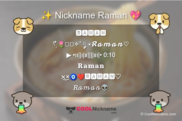 Stylish Nickname for Raman
