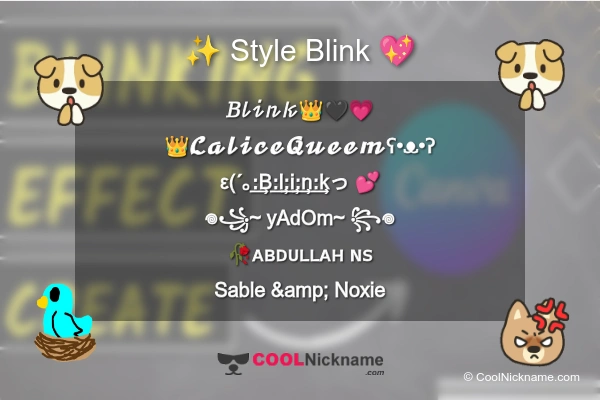 Stylish Nickname for Blink