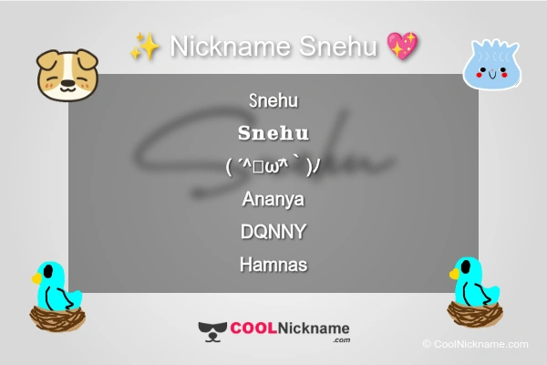 Stylish Nickname for Snehu